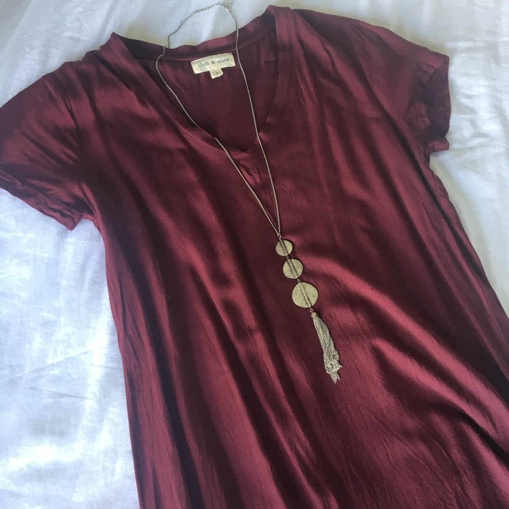 Cloth & Stone Maroon Dress